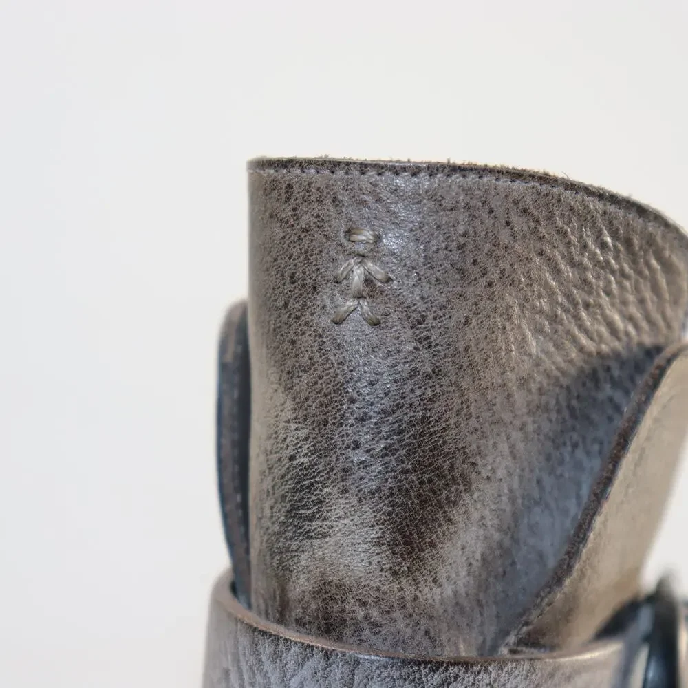 Henry Beguelin Italian Leather Ankle‎ Boots Taupe Distressed 37 (US6-6.5)